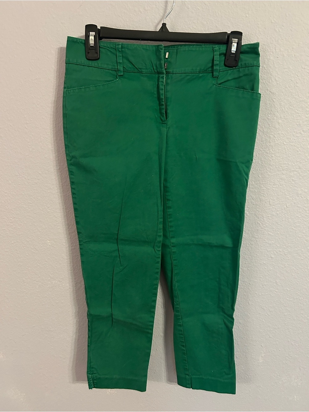 7th Avenue Women Dark Green Slim Crop Capri Pants Size 0
